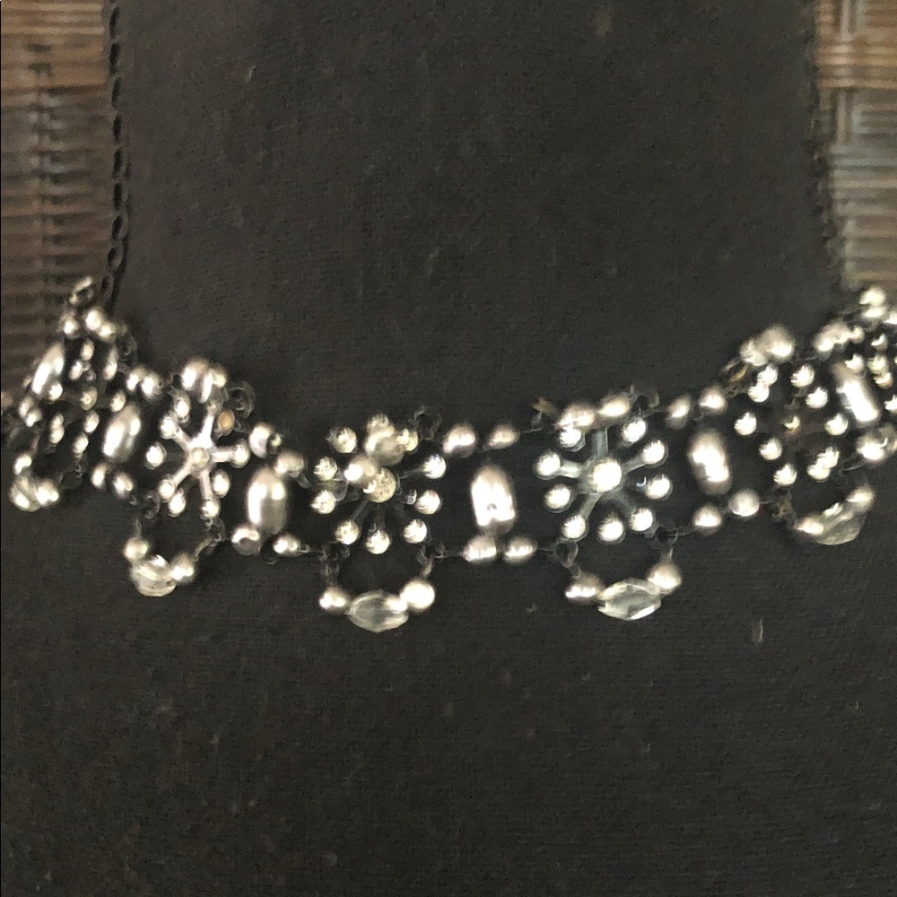 Chic Black and Silver Beaded Necklace